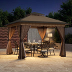 Pop Up Gazebo11'x11', Double Ventilated Roof, Waterproof UV Protected Canopy with Mosquito Netting, Portable Party Tent with Backpack