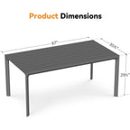 Modern Shade 5-Piece Luxury Outdoor Dining Set, Aluminum Table & Chairs with Fade-Resistant Cushions & FSC Teak, Gray