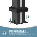 FONA 12'x16' Permanent Hardtop Gazebo,Aluminum Frame & Double Roof,LED Lights,Black