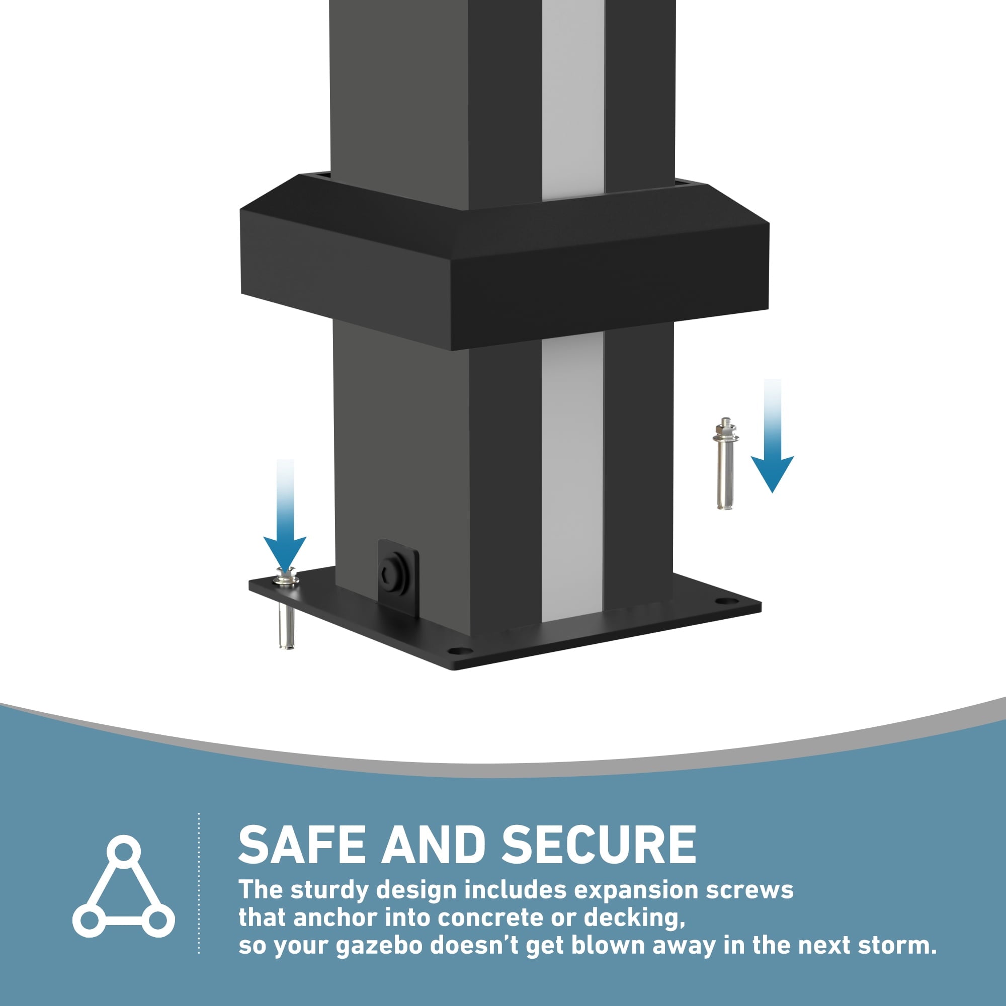 FONA 12'x16' Permanent Hardtop Gazebo,Aluminum Frame & Double Roof,LED Lights,Black