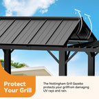 FONA 6x8 Modern Shade Grill Gazebo with Galvanized Steel Roof,Waterproof,Rust-Resistant,4-Season Use