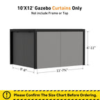 Modern Shade 10'x12' Louvered Pergola with 4-Panel Privacy/Zippered Mosquito Netting Waterproof Gray/Khaki Sidewalls