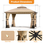 10'x12' Soft Top Gazebo with Bluetooth Speaker