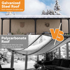10'x20' StoneCreek Wall-mounted Lean to Hardtop Gazebo with Galvanized Steel Roof