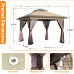 11'x11' Pop-up Gazebo with Mesh Netting
