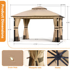 11'x13' Soft Top Gazebo with Bluetooth Speaker