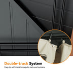 Modern Shade 12'x20'Outdoor Cedar Wood Hardtop Gazebo with Double Steel Roof, Hooks, for Backyard, Patio or Deck