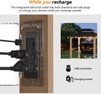 Modern Shade Grill Gazebo 6' x 8', Bbq Shelves and Paper Towel Holder, Grill Canopy with Galvanized Steel Roof, Grill Gazebo with Charging Ports Brown