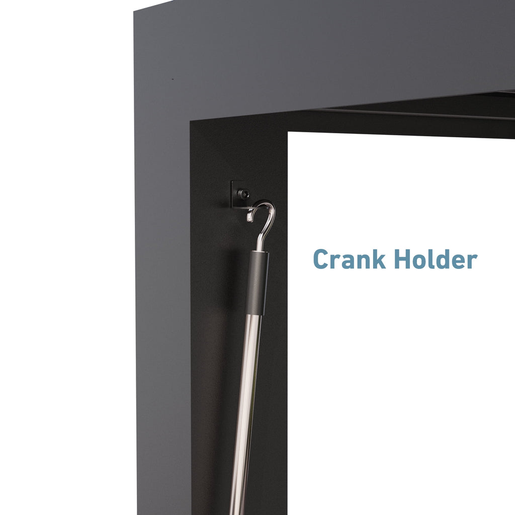 FONA 10'x10' Aluminum Louvered Pergola, Adjustable Roof, USB Charging, Black for Patio