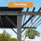 FONA Grill Gazebo 6' x 8' with Galvanized Steel Roof and Pergola Extension, BBQ Gazebo with UV Blocking & Waterproof Design, Grill Canopy with Shelves, Rust-Resistant, Transfer Gray