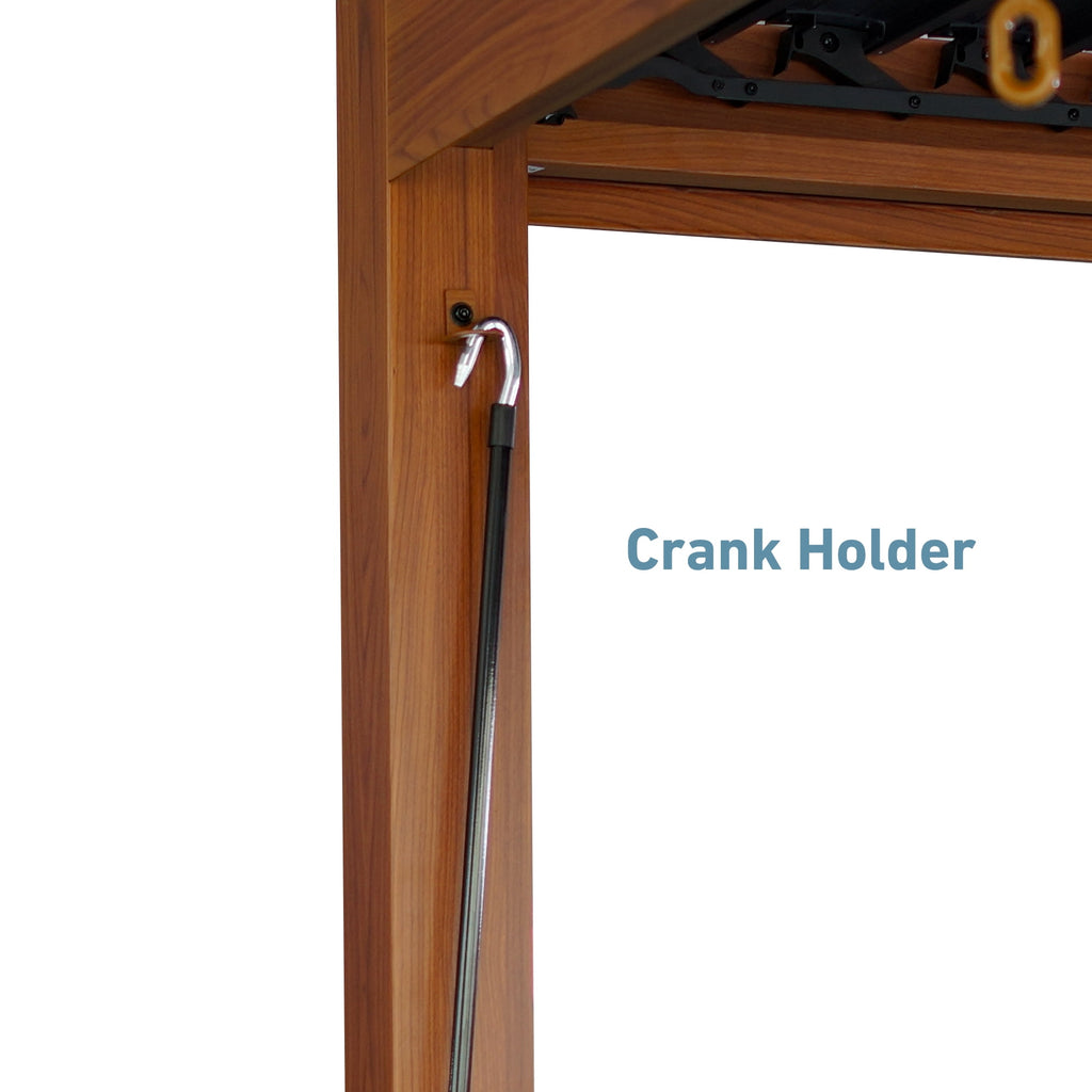 Modern Shade Aurora 10’x20‘ Louvered Pergola with USB Port, Netting Curtains, Drainage System, Steel Frame & Easy Assembly - Wood Grain Design