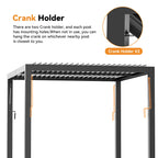 Modern Shade Aurora 10'x20' Louvered Pergola with USB Charging Integrated Drainage Reinforced Frame Netting and Curtains Black