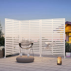Modern Shade Outdoor Metal Privacy Screen - 72"H x 48"W 3-Panel White Stable Freestanding Patio Screen