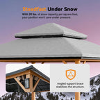 Modern Shade Horizon 12' x 12' Hardtop Gazebo with Solar LED Light, Outdoor Garden Roof Pavilion