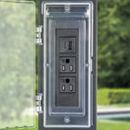 Modern Shade 12' x 16' Steel Hardtop Gazebo with LED Lights, Double Roof, USB Ports, Curtains, Black