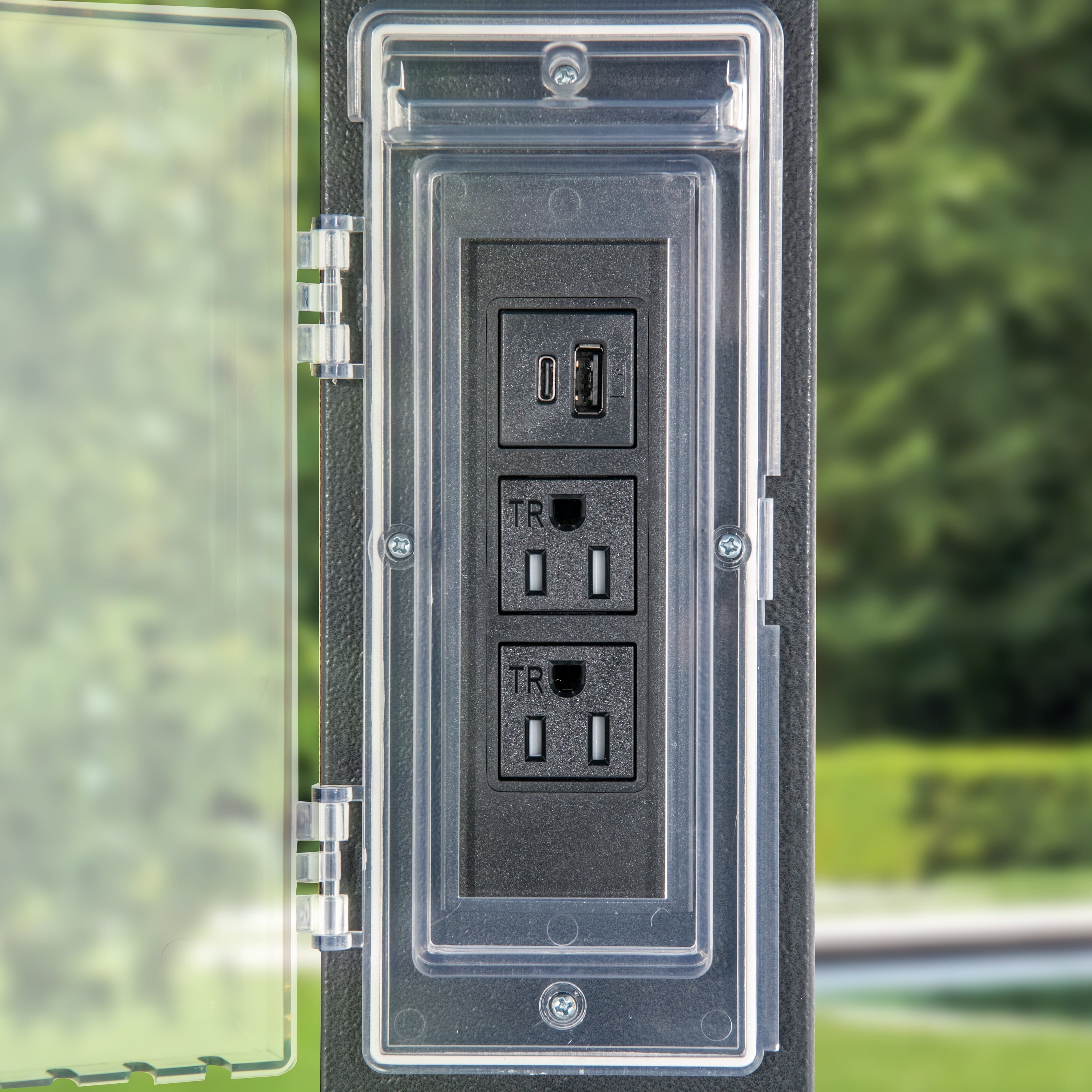 Modern Shade 12' x 16' Steel Hardtop Gazebo with LED Lights, Double Roof, USB Ports, Curtains, Black