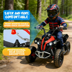 FONA 49CC Kids ATV - 2-Stroke Gas Powered Mini Quad with Front/Rear Disc Brakes, Speed Limiter, Supports 300 LBS