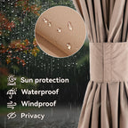 Covered Outdoor Universal 12‘x20’ Gazebo Curtain Replacement with 4 Panel Zippered Grey Sidewalls