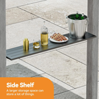 FONA Grill Gazebo 6' x 8' with Galvanized Steel Roof and Pergola Extension, BBQ Gazebo with UV Blocking & Waterproof Design, Grill Canopy with Shelves, Rust-Resistant, Transfer Gray