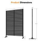 Modern Shade 72"x48" Freestanding Privacy Panel - Black Outdoor Screen for Instant Patio/Deck Privacy & Space Division