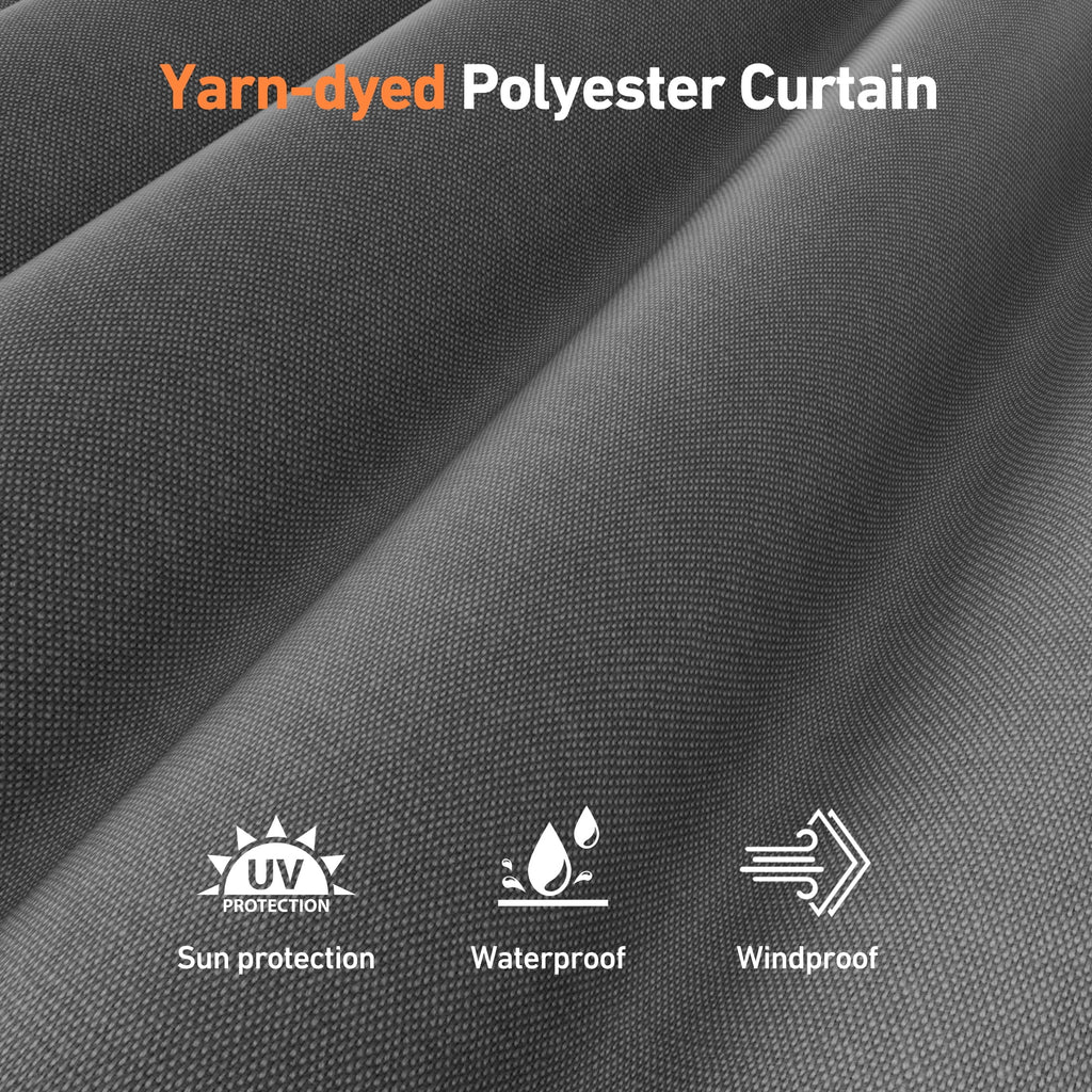 Modern Shade 10‘x10’ Pergola Privacy Curtains Zippered Mosquito Net 4 Panel Replacement Sidewalls Universal Fit Gray Khaki