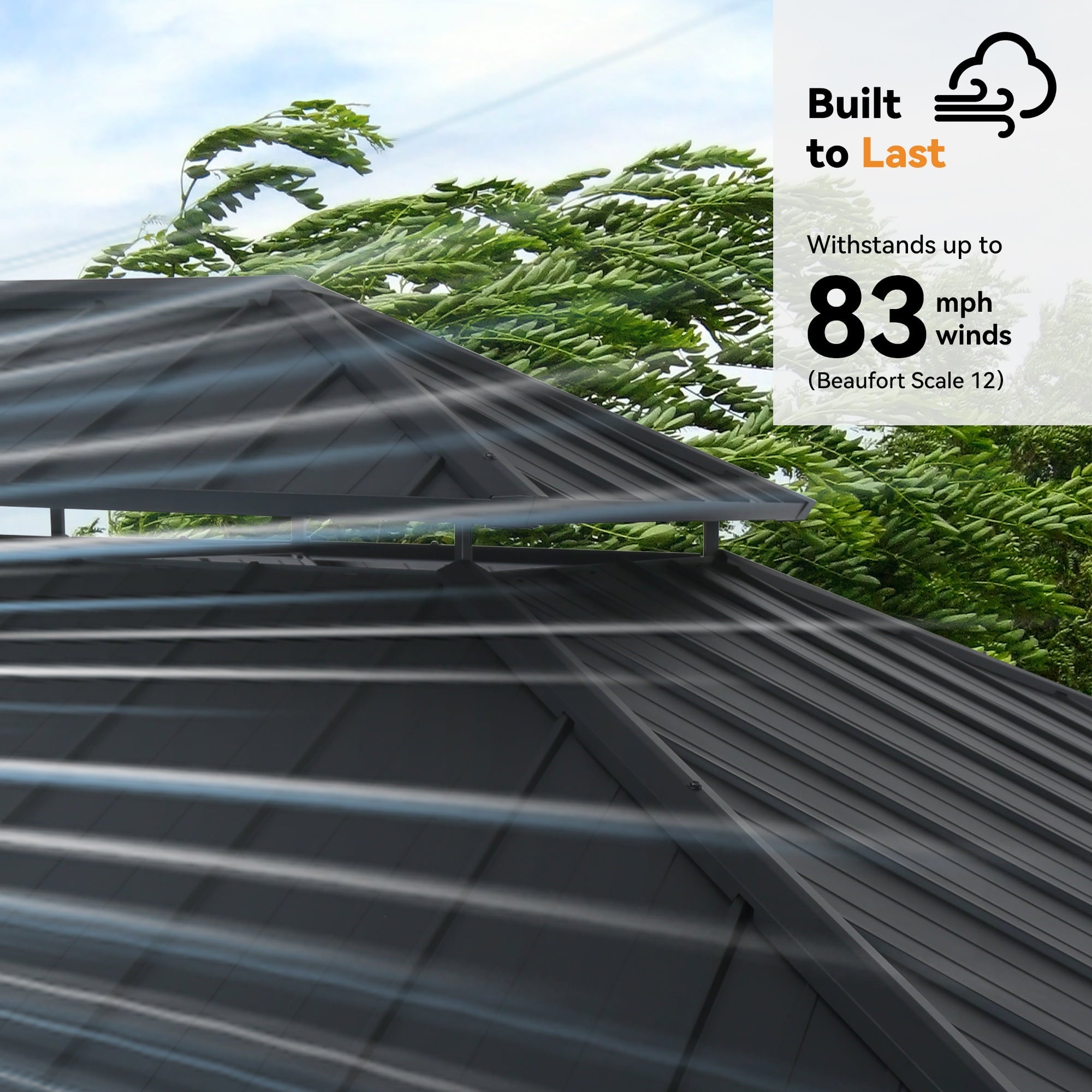 Modern Shade 10'x12' Cedar Wood Hardtop Gazebo with Double Steel Roof and Mosquito Net Rods