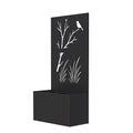 Modern Shade Black Freestanding Metal Privacy Screen Room Divider with Flower Box