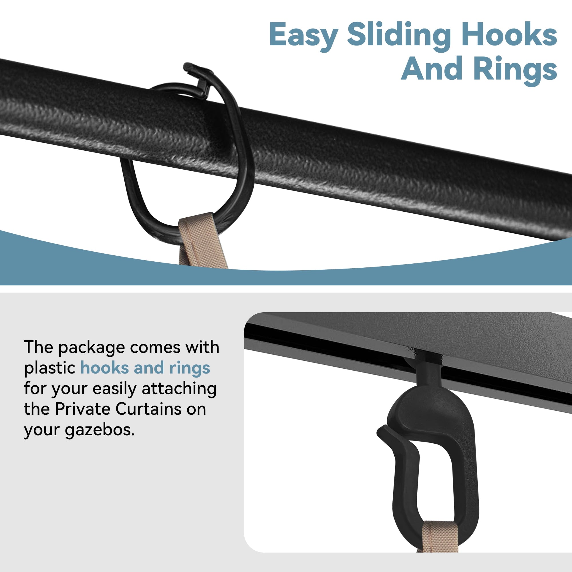 FONA Gazebo Mosquito Netting Replacement Universal 4-Panel Sidewalls 12' x 20', Outdoor Gazebo Mosquito Nettings with Double Zipper, Replacement for Patio Canopy, Garden (Mosquito Net Only)