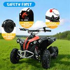 FONA 49CC Kids ATV - 2-Stroke Gas Powered Mini Quad with Front/Rear Disc Brakes, Speed Limiter, Supports 300 LBS
