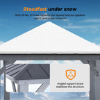 Modern Shade 11‘x11’ Cedar Hardtop Gazebo Galvanized Steel Frame Polycarbonate Roof Backyard Garden Deck