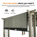 Modern Shade Outdoor Pergola 12' x 14', Patio Pergola with Arched Roof Design, All Aluminum Gazebo with Durable Canvas for patio, Backyard, Deck, Lawn, Wood-Looking