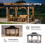 Modern Shade 10' x 12' Hardtop Gazebo, Galvanized Steel Roof and Aluminum Frame