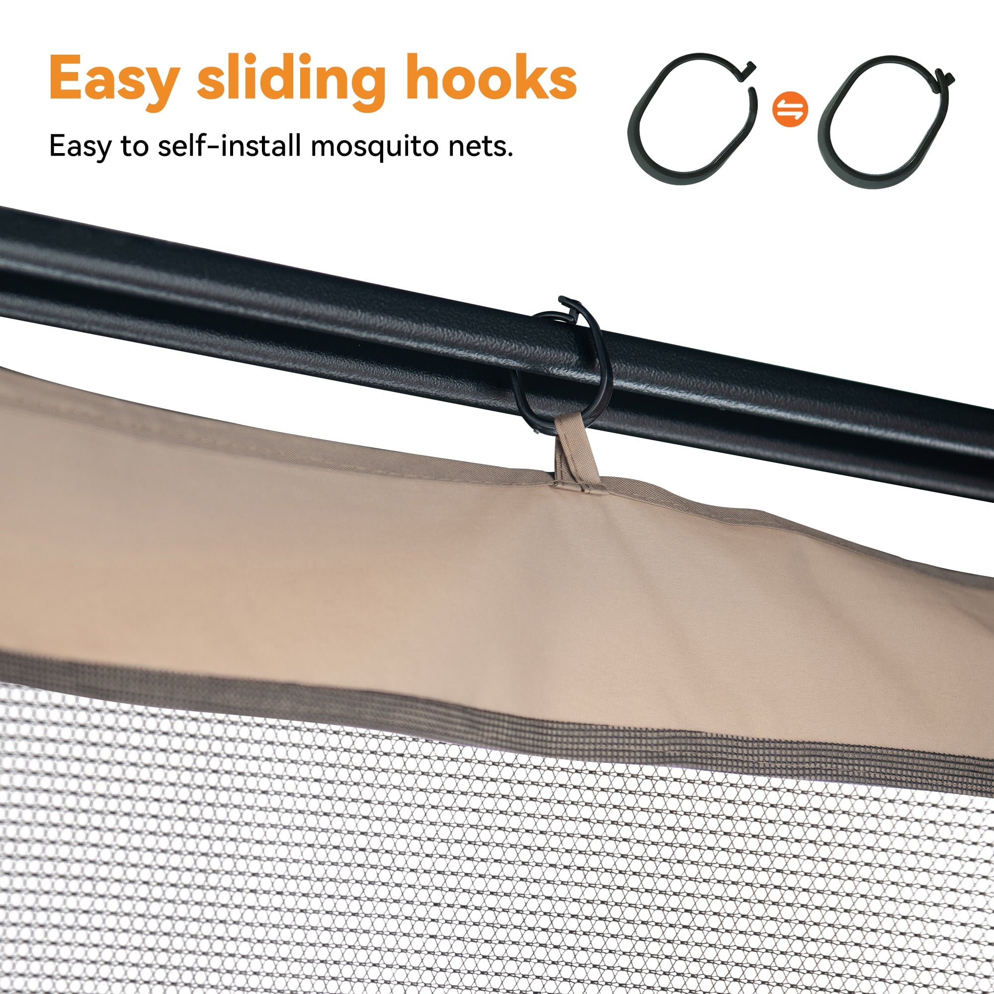 Covered Outdoor Gazebo Mosquito Netting Replacement Universal 4-Panel Sidewalls 11' x 13', Outdoor Gazebo Mosquito Nettings with Double Zipper (Mosquito Net Only)