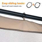 Covered Outdoor Gazebo Mosquito Netting Replacement Universal 4-Panel Sidewalls 10' x 10', Outdoor Gazebo Mosquito Nettings with Double Zipper (Mosquito Net Only)