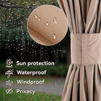 FONA Gazebo Curtain Replacement Universal 4-Panel Sidewalls 12' x 14', Outdoor Gazebo Privacy Curtains with Zipper (Curtain Only)