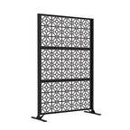 Modern Shade 74"Hx19"W Metal Privacy Screen - Black Freestanding Outdoor Fence Panel for Privacy/Space Division