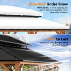 Modern Shade Horizon 12' x 24' Hardtop Gazebo with LED Lights, Double Roof & Curtains