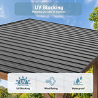 Modern Shade 12'x20' Cedar Hardtop Gazebo Weather-Resistant Outdoor Grill Shelter with Rustproof Design for Backyard, Patio & Garden