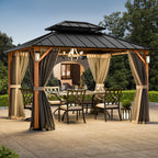 FONA Horizon 12'x12' Hard Top Gazebo W/ Solar LED light