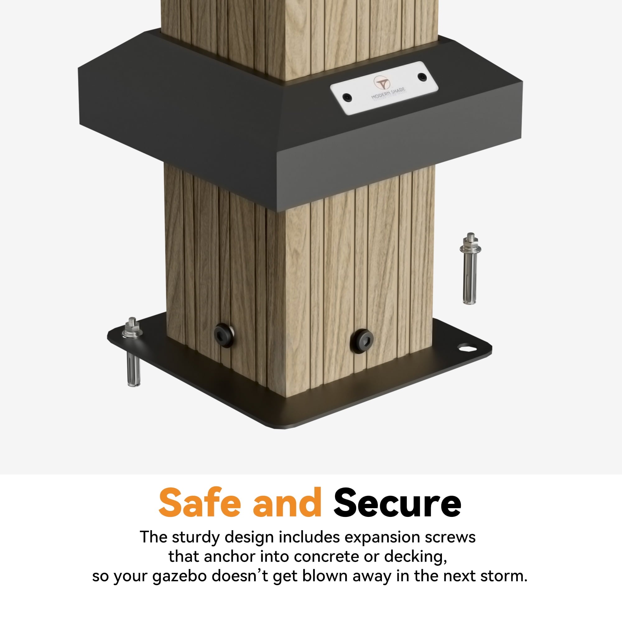 FONA Grill Gazebo 6' X 8', Permanent Aluminum BBQ Gazebos with Shelves and Paper Towel Holder, Grill Canopy with Galvanized Steel Roof, Grill Gazebo with Charging Ports, Wood-Looking
