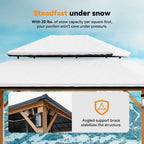 Modern Shade Horizon 12' x 14' Hardtop Gazebo with Solar LED Light, Aluminum Frame, Brown Roof