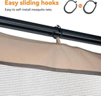 Modern Shade 10‘x12’ 4-Panel Mosquito Net with Zipper Closure for Gazebo & Canopy Replacement