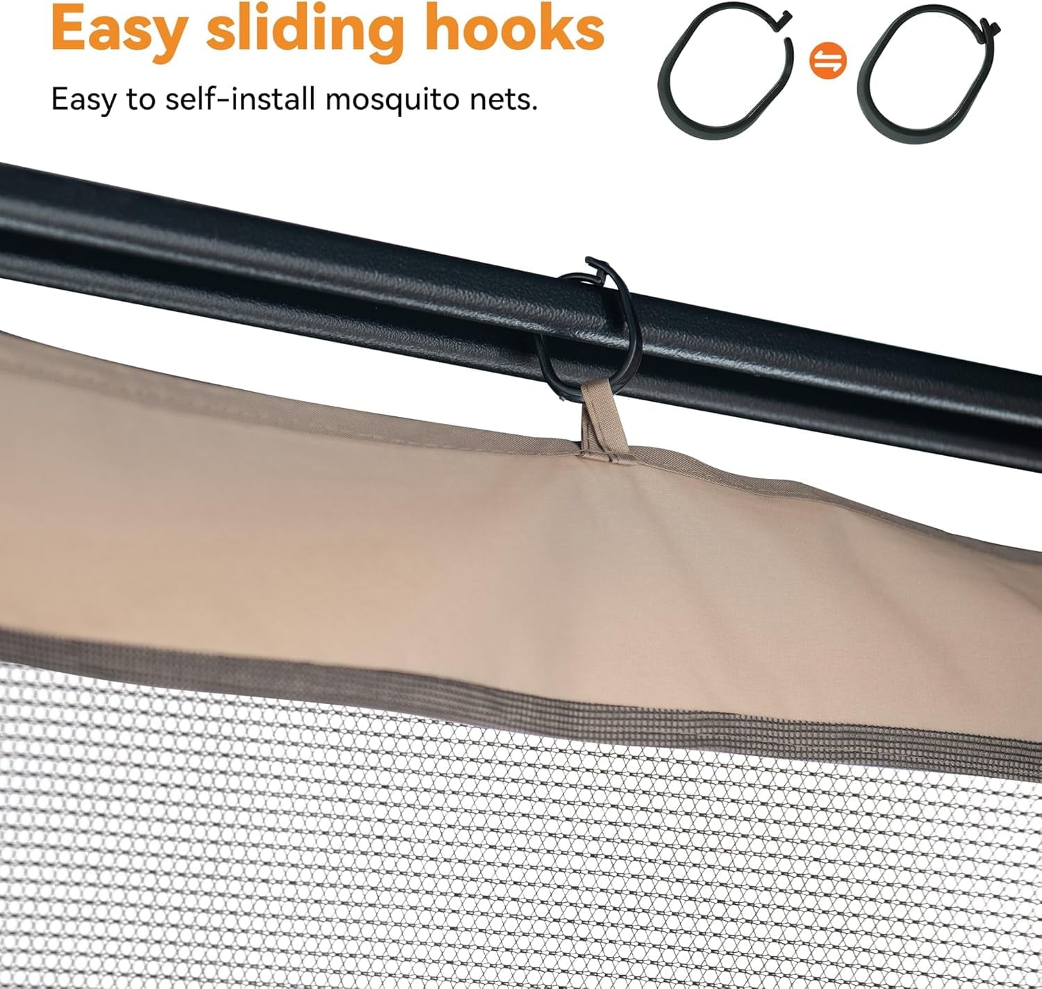 Modern Shade 10‘x12’ 4-Panel Mosquito Net with Zipper Closure for Gazebo & Canopy Replacement