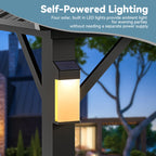 FONA 10' x 12' Outdoor Hardtop Gazebo with Solar LED Light, Permanent Patio Shelter for Garden or Backyard