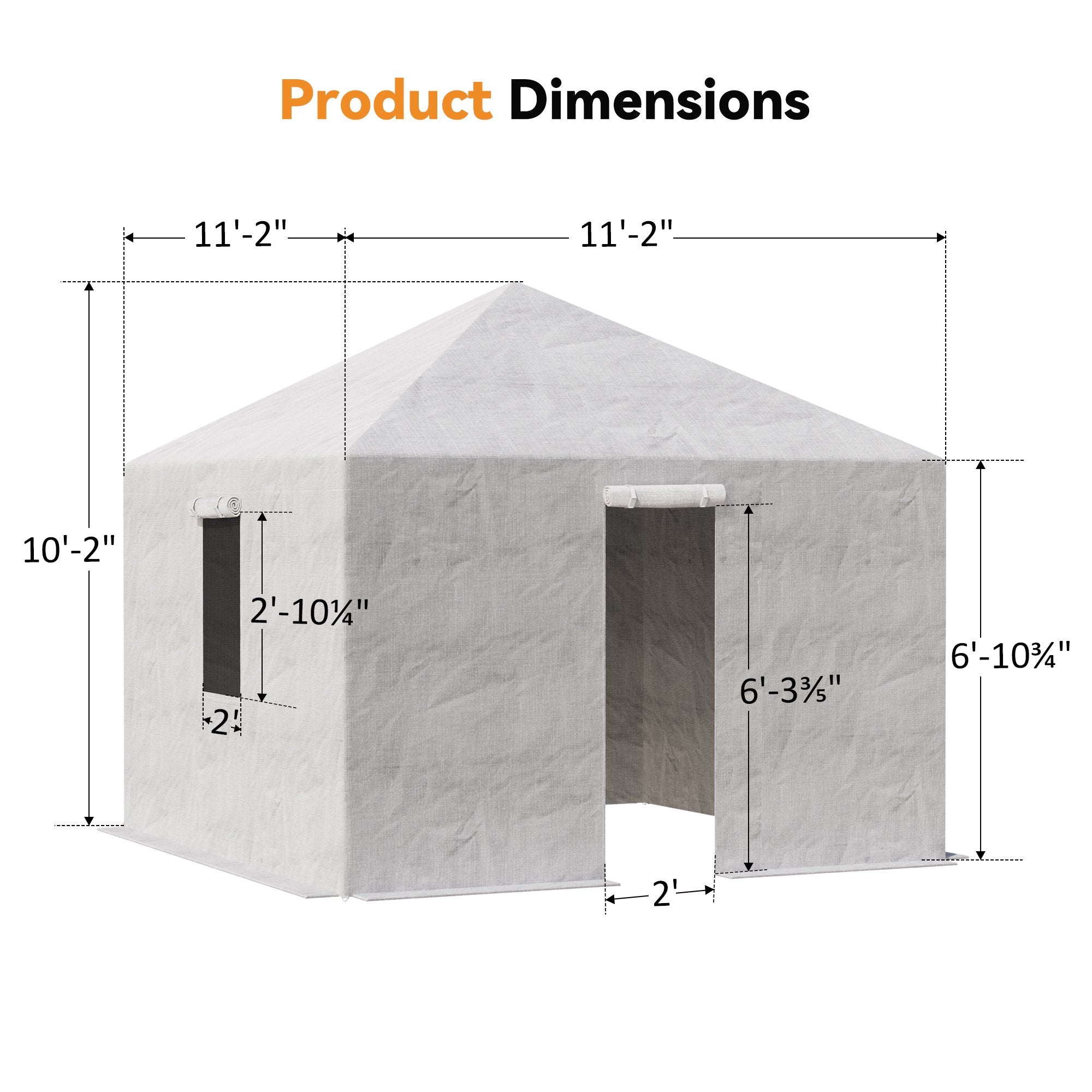 Covered Outdoor 10x10ft Winter Gazebo Cover, 200G Heavy-Duty Waterproof Enclosed Cover with Sidewalls & Mesh Windows, Universal Hardtop