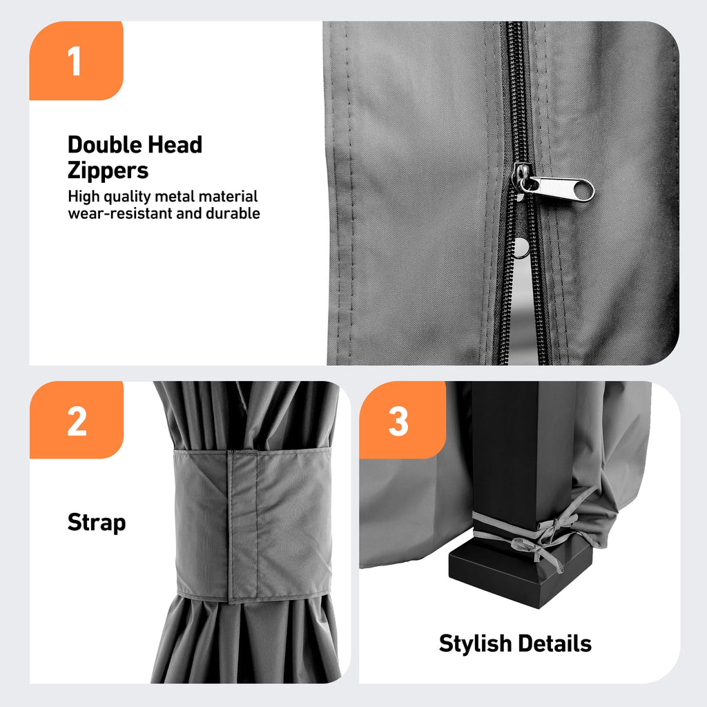 Modern Shade 10‘x12’ Pergola Privacy Curtains Mosquito Net Universal Replacement 6 Panel Sidewalls for Outdoor Louvered Gray