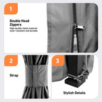 Modern Shade 10‘x12’ Pergola Privacy Curtains Mosquito Net Universal Replacement 6 Panel Sidewalls for Outdoor Louvered Gray