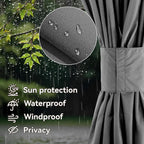 FONA Gazebo Curtain Replacement Universal 4-Panel Sidewalls 10' x 12', Outdoor Gazebo Privacy Curtains with Zipper, Replacement for Patio Canopy, Garden, Backyard, Grey