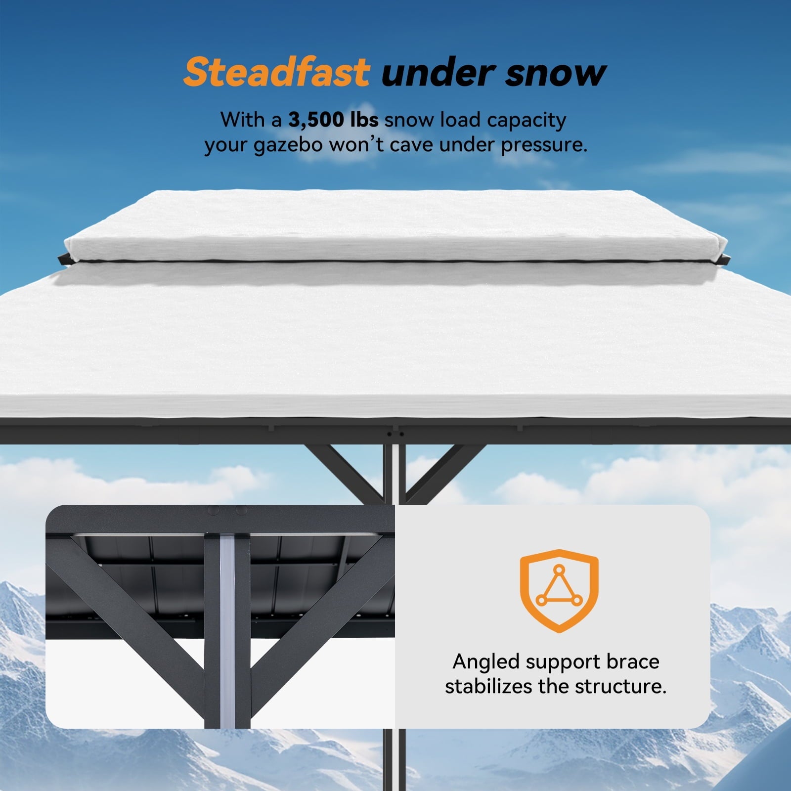 Modern Shade 12' x 20' Metal Hardtop Gazebo with Double Roof, 6 LED Lights, USB Ports, Curtains & Netting