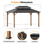 Modren Shade Horizon 10'x14' Hard Top Gazebo W/ Solar LED light
